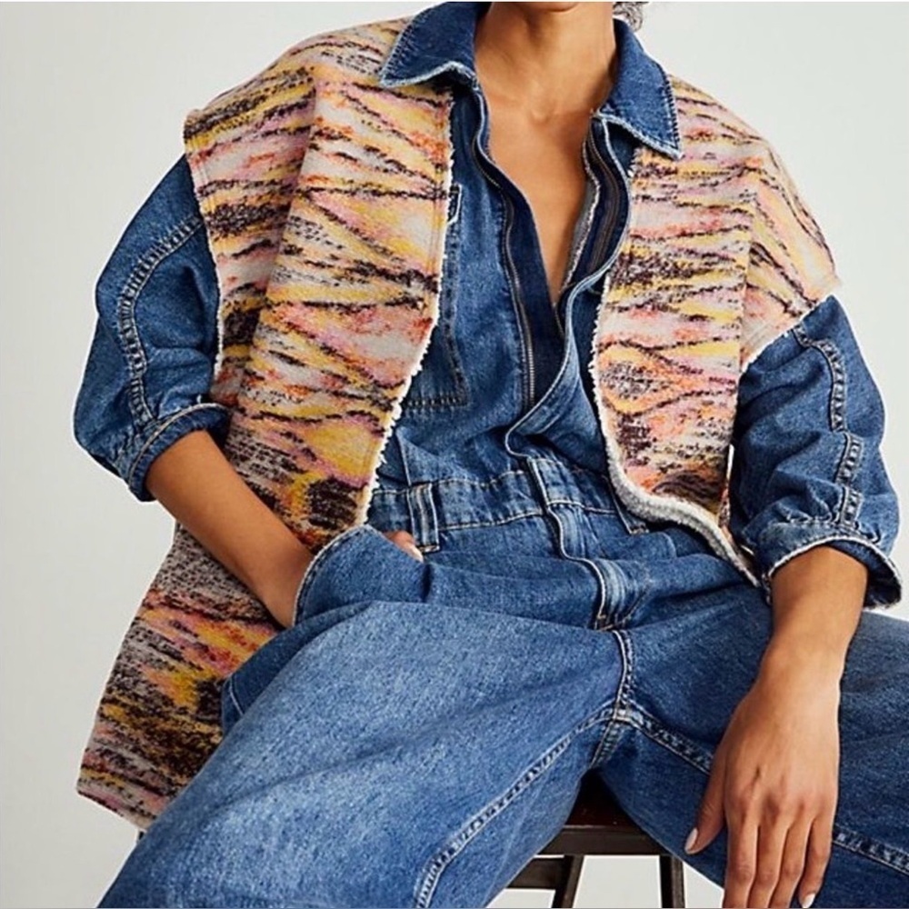Free People Layer Up Oversized Wool Vest, Size S - Picture 3 of 11